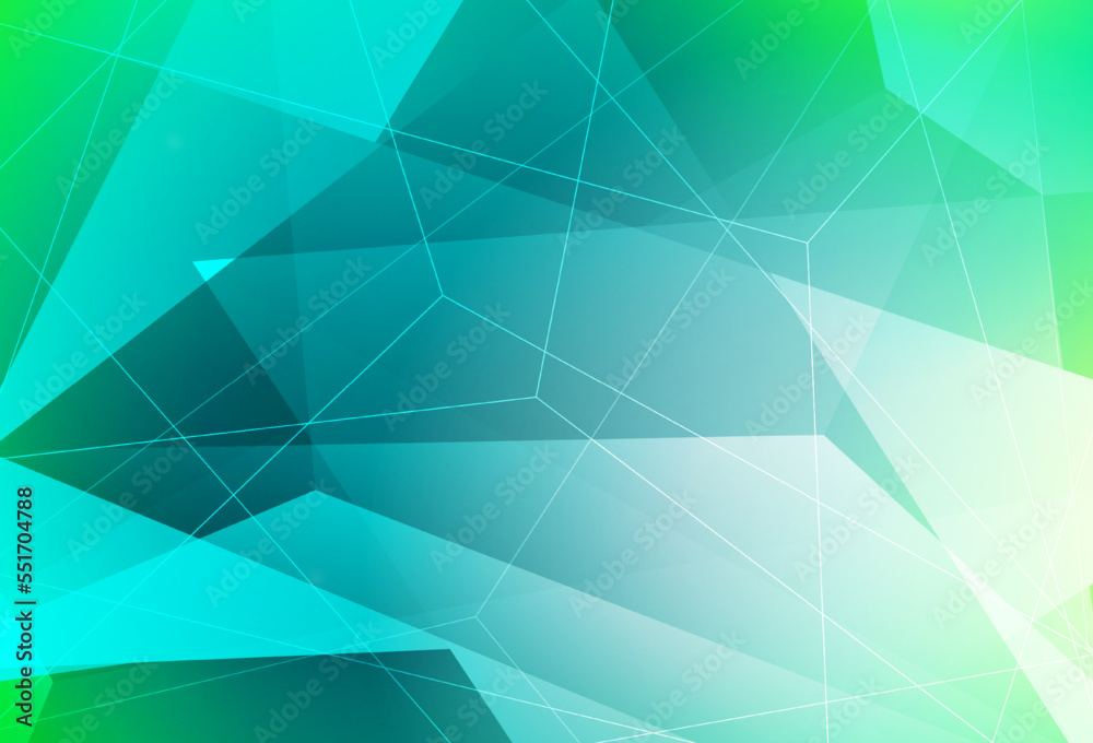 Fototapeta premium Light Green vector layout with lines, triangles.