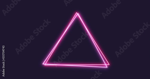 Abstract overlay background animation of red and pink triangular light lines
