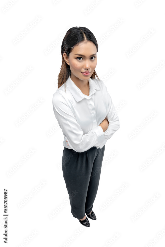 Asian businesswoman standing with folded arms Asian businesswoman standing with folded arms