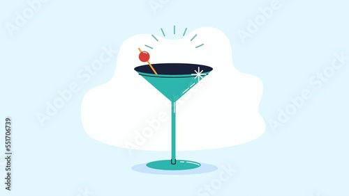 happy celebration tropical cocktail animation
