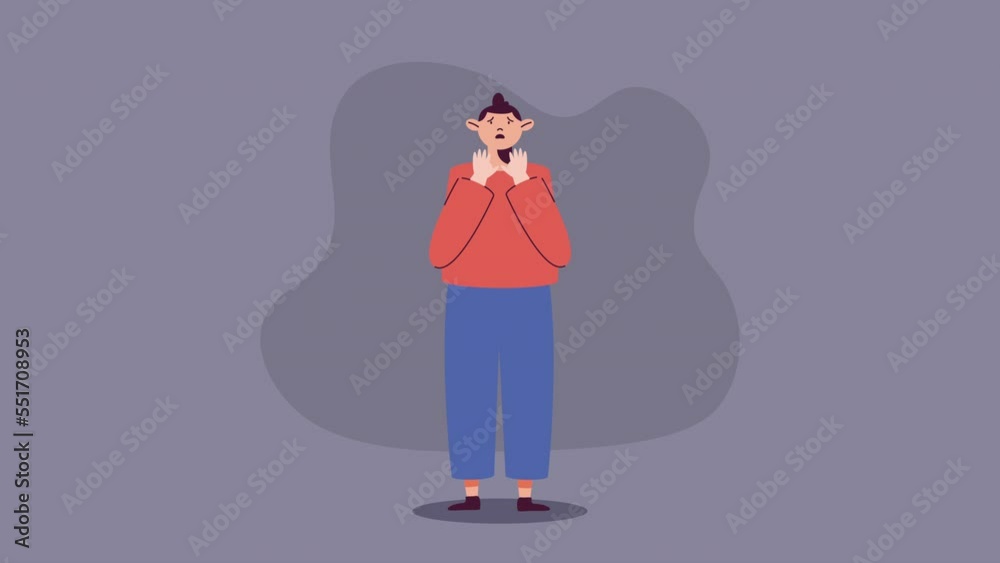 man standing with anxiety attack