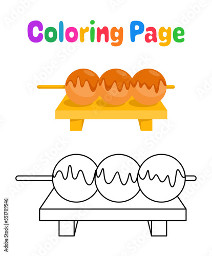 Coloring page with Dango for kids