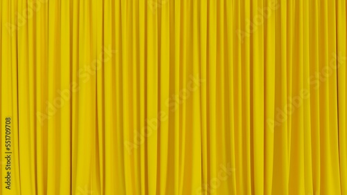 Large golden stage curtain and Wall curtain background. curtain texture close up. 3d rendered interior with geometric shapes, mock up background. 01