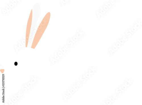 White rabbit cartoon. Bunny illustration. Flat design.