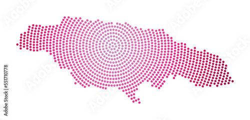 Jamaica dotted map. Digital style shape of Jamaica. Tech icon of the country with gradiented dots. Superb vector illustration.