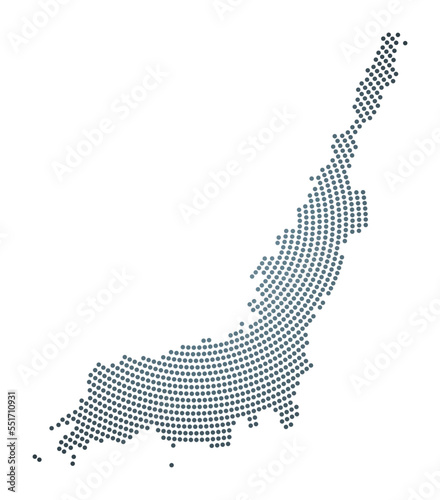 Lembeh dotted map. Digital style shape of Lembeh. Tech icon of the island with gradiented dots. Amazing vector illustration. photo