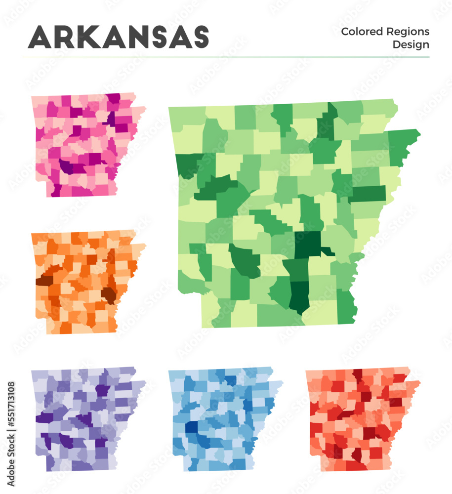 Arkansas map collection. Borders of Arkansas for your infographic