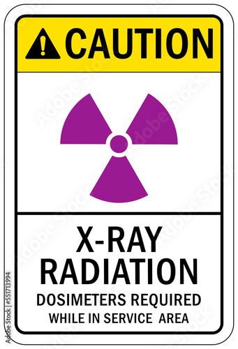 Radiation warning sign and labels x ray radiation dosimeters required beyond this point