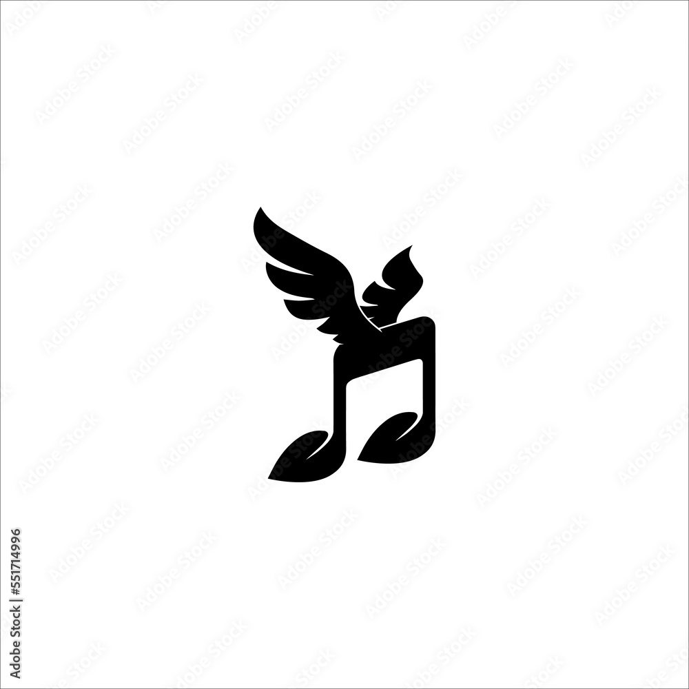 The logo design is combination note music and wings The logo design is combination note music and wings