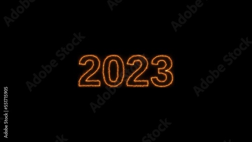 2023 new year glowing countdown animation