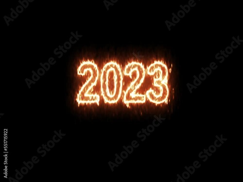 2023 fire glowing new year animation