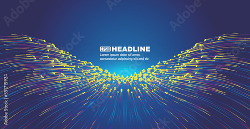 Color dot line extends forward space Internet technology big data background