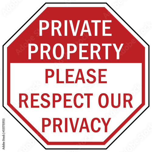stop sign and labels private property on trespassing, authorized personnel only, do not enter, under security system