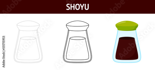 Shoyu tracing and coloring worksheet for kids