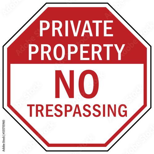 stop sign and labels private property on trespassing  authorized personnel only  do not enter  under security system