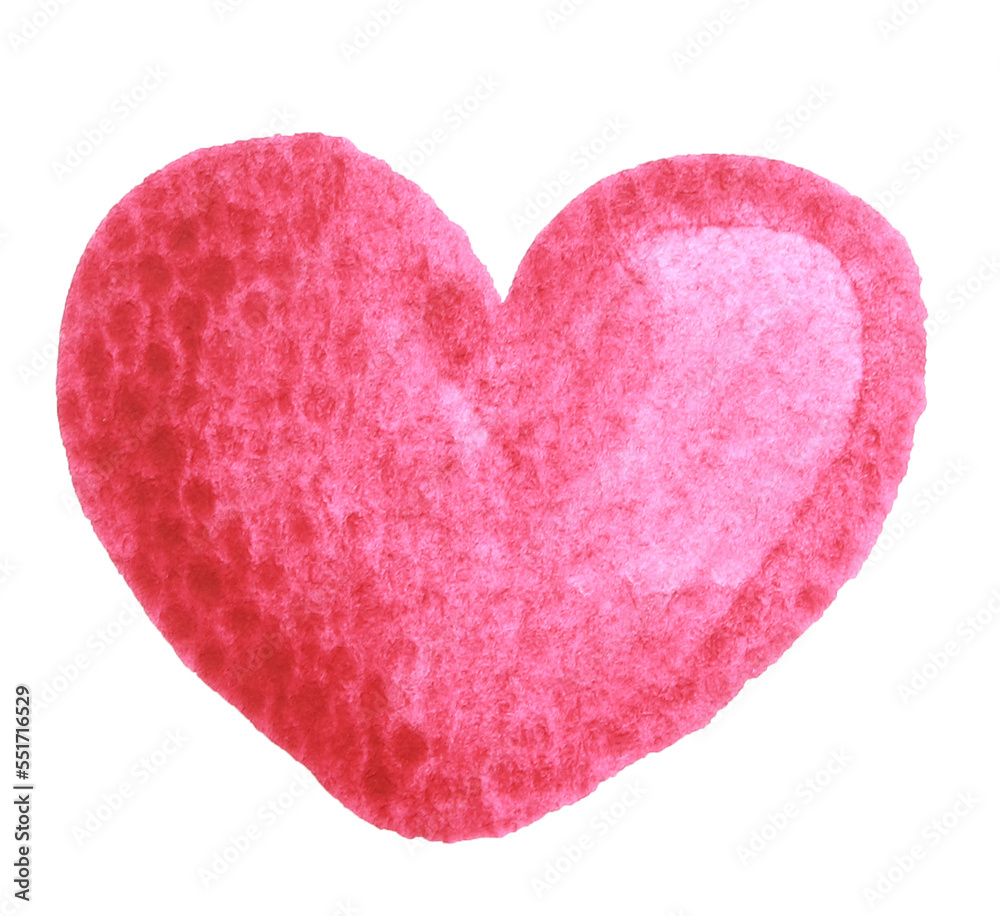 seamless hand-painted watercolor red hearts pattern, no background