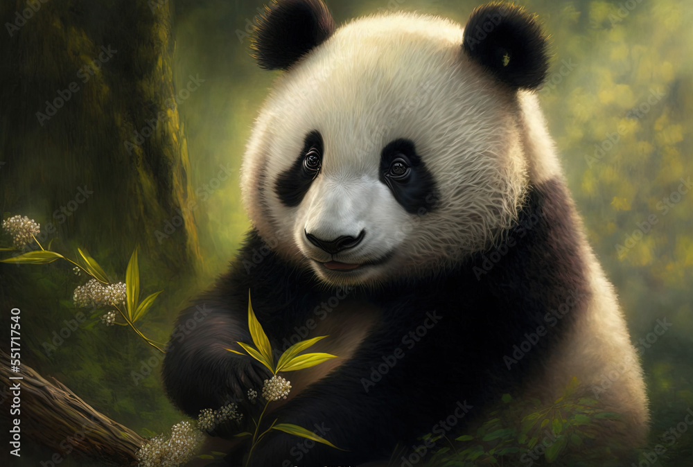 Obraz premium National Panda Day is celebrated on March 16th.. Generative AI