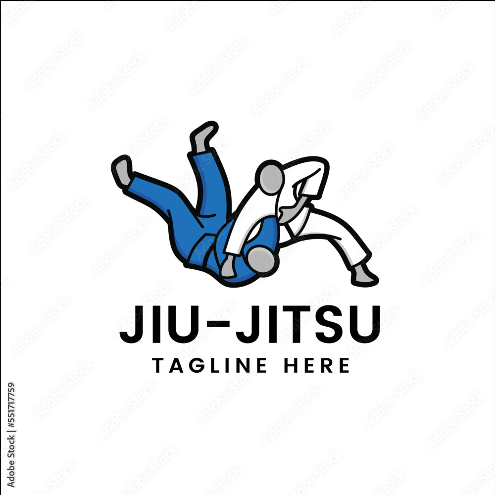 Martial art Brazilian Jiu- Jitsu Judo logo sport symbol illustration Vector Martial art Brazilian Jiu- Jitsu Judo logo sport symbol illustration Vector
