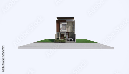 3d illustration modern house in sidoarjo photo