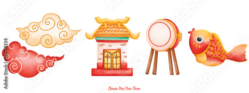 Chinese New Year element, Chinese New Year decoration 2023 photo