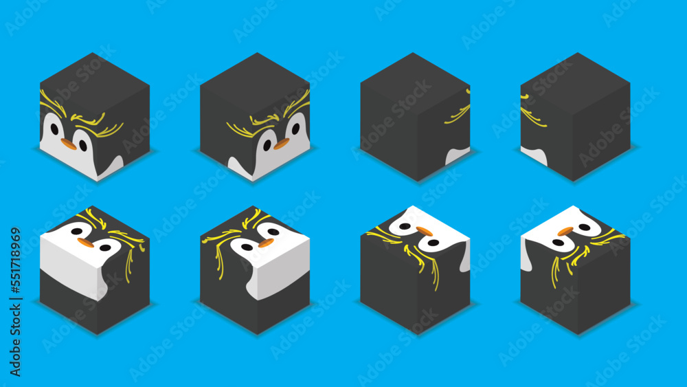 Animal Dice 3D Character Royal Penguin Cartoon Vector Animal Dice 3D Character Royal Penguin Cartoon Vector
