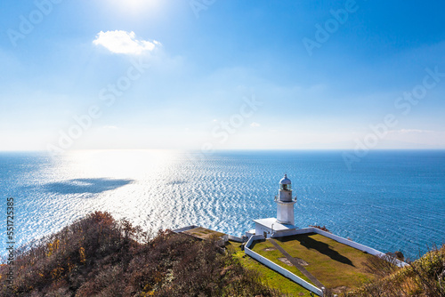 北海道室蘭、チキウ岬灯台・11月、日本