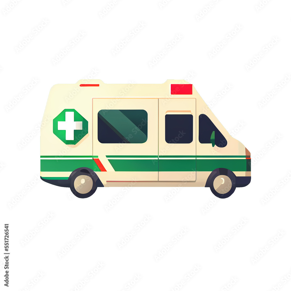 Naklejka premium Modern flat design of Transport public transportable ambulance for transportation in city.