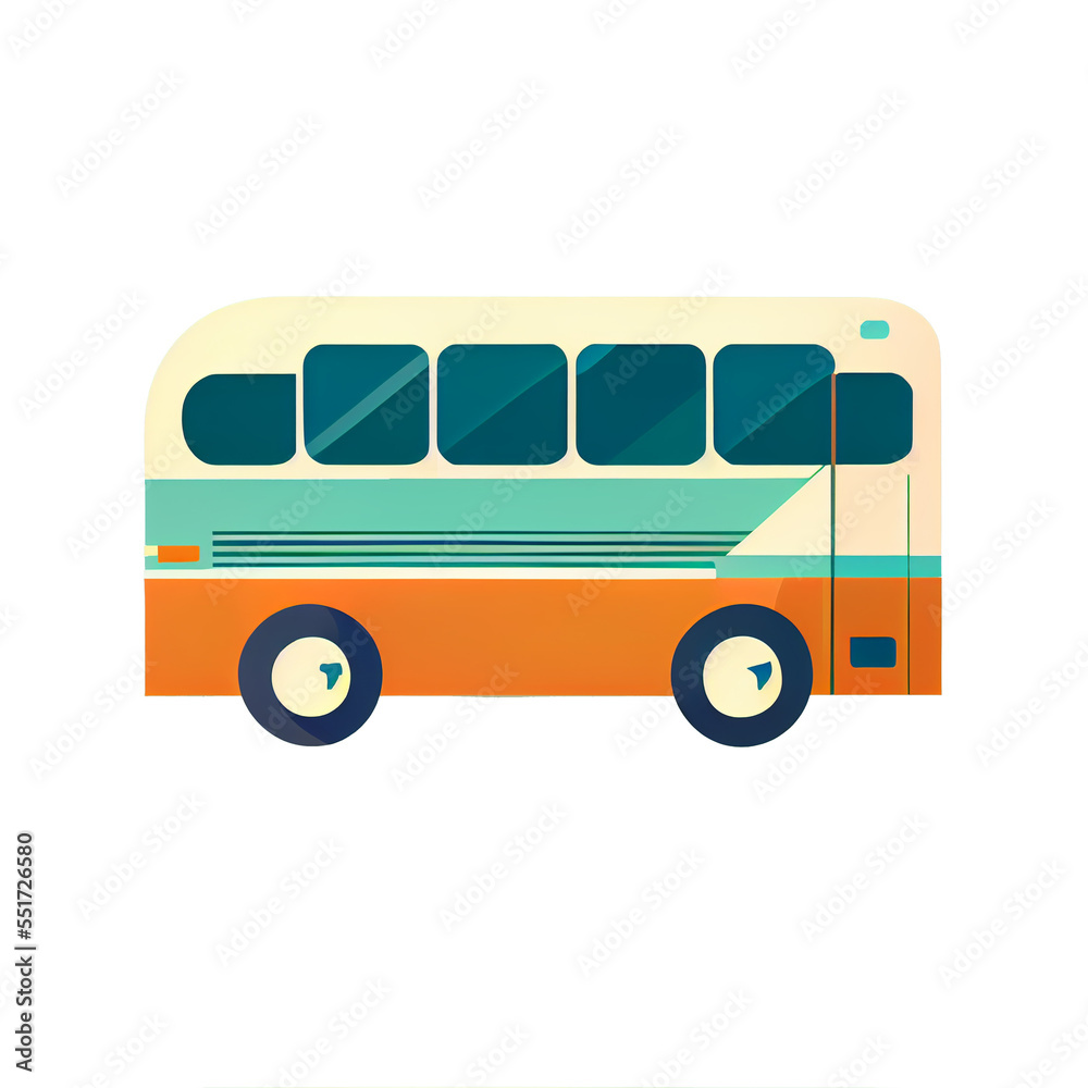 Modern flat design of Transport public transportable bus for transportation in city.