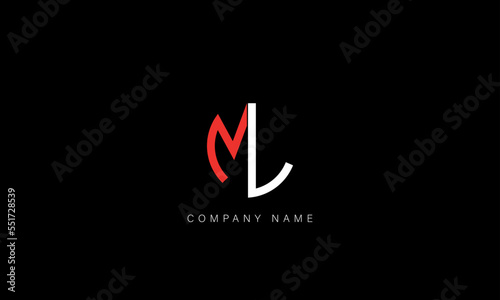 ML, LM Abstract Letters Logo Monogram