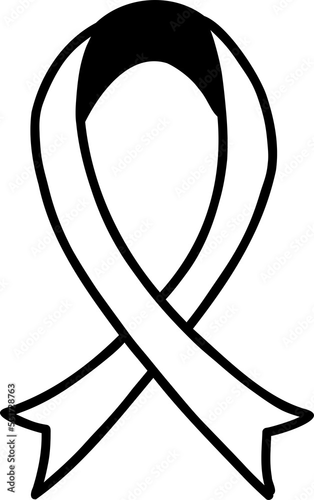 Hand Drawn mourning ribbon illustration Hand Drawn mourning ribbon illustration