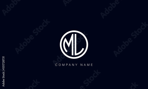 ML, LM Abstract Letters Logo Monogram