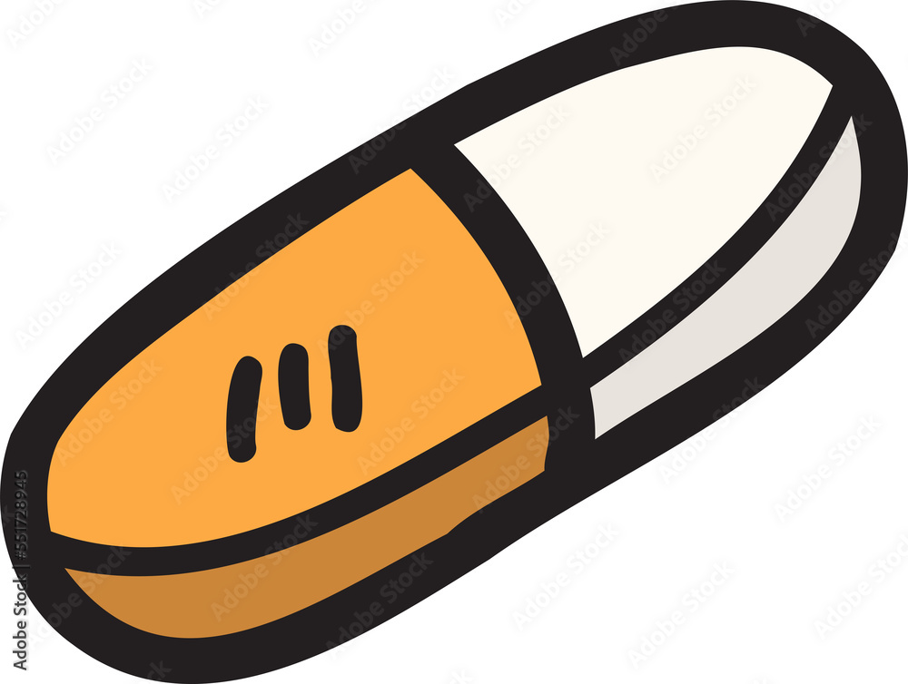 Hand Drawn capsule pill illustration Hand Drawn capsule pill illustration