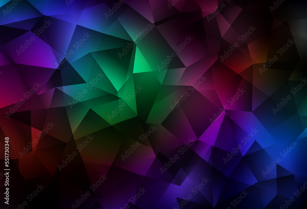 Fototapeta premium Dark Multicolor vector low poly background.