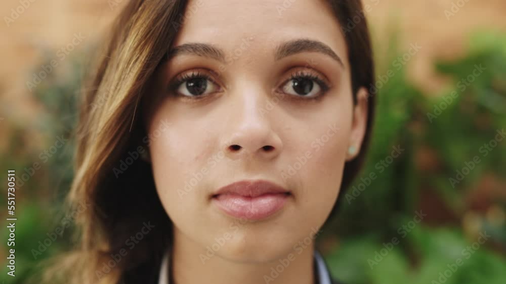 Woman, corporate startup and closeup face in portrait, workplace and focus in digital marketing job. Young leader, social media marketing or seo expert with vision, goal and determination in office Woman, corporate startup and closeup face in portrait, workplace and focus in digital marketing job. Young leader, social media marketing or seo expert with vision, goal and determination in office