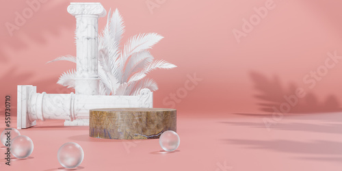 3d Mock up, tree and product presentation. 3D rendering.