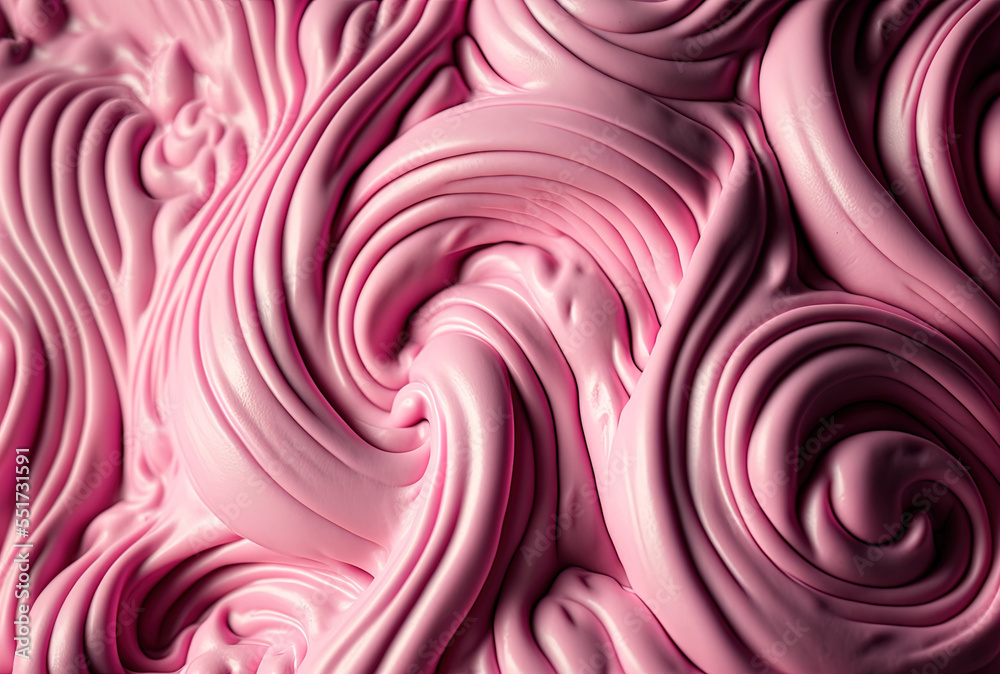 Fototapeta premium close up of a pink icing backdrop texture. Generative AI