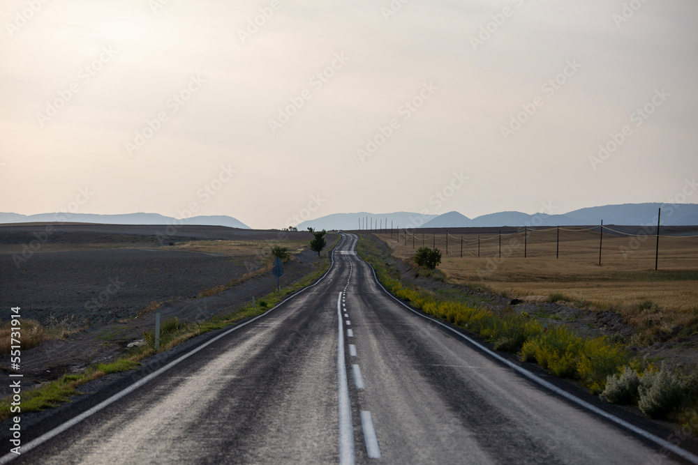 asphalt road and turkey landscape