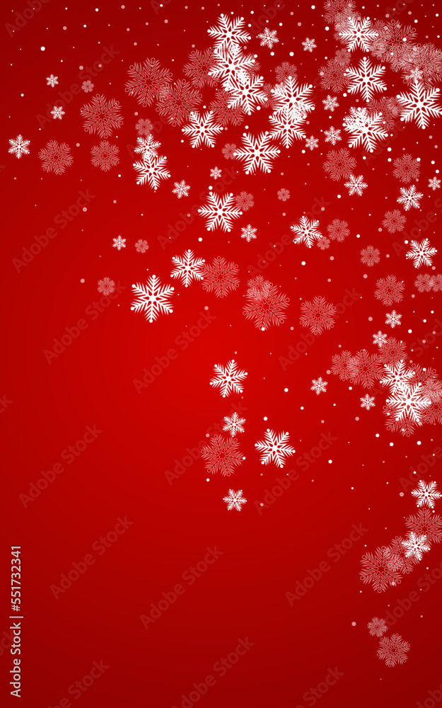 Gray Snowfall Vector Red Background. Sky