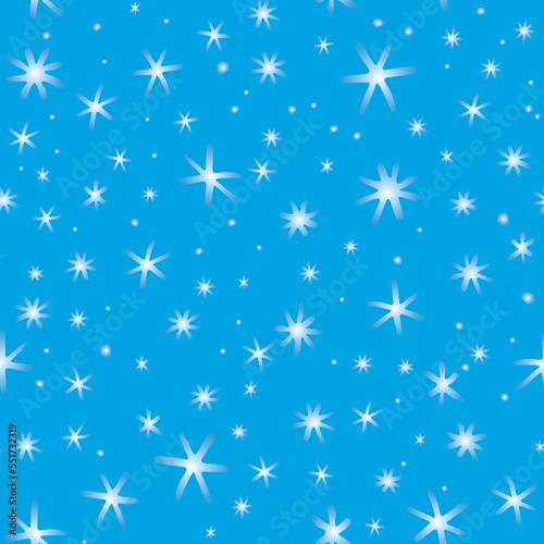 Vector seamless pattern from snowflakes in doodle style. Winter, christmas, new year background and texture. Snowfall, falling snow, blizzard