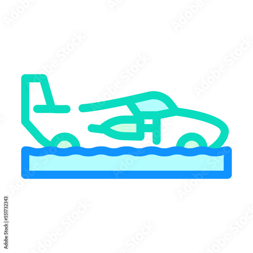 amphibious airplane aircraft color icon vector. amphibious airplane aircraft sign. isolated symbol illustration