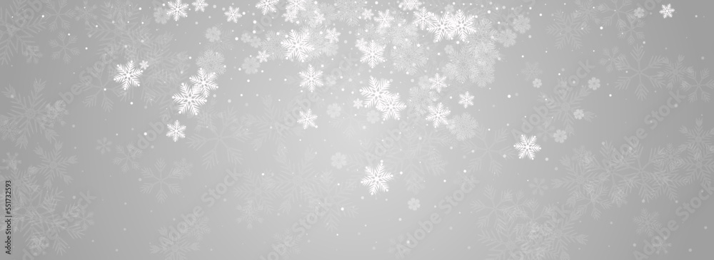Silver Snow Vector Panoramic Grey Background. Silver Snow Vector Panoramic Grey Background.