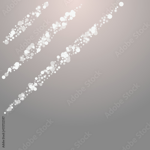 White Flake Vector Grey Background. Silver