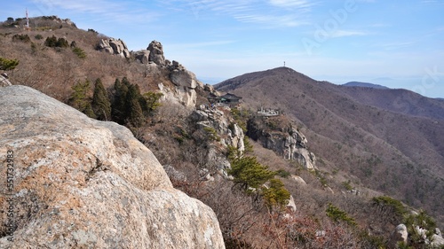 The landscape of Geumsansa Temple in Namhae, South Korea