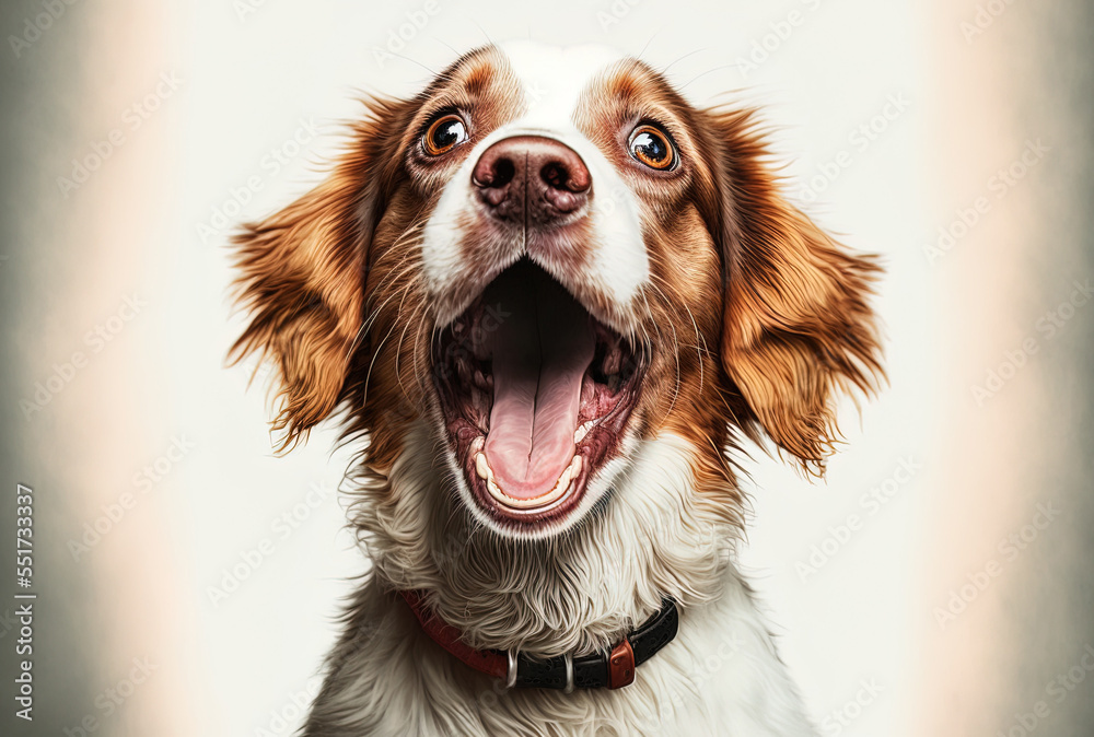 dogs puppy, dog portrait, puppy, dog, dog animal, dog isolated, dog pets, pet, dog breeds, surprised face, tongue, shock, dog background, pet animals, mouth, pet background, close up, laughing, expres