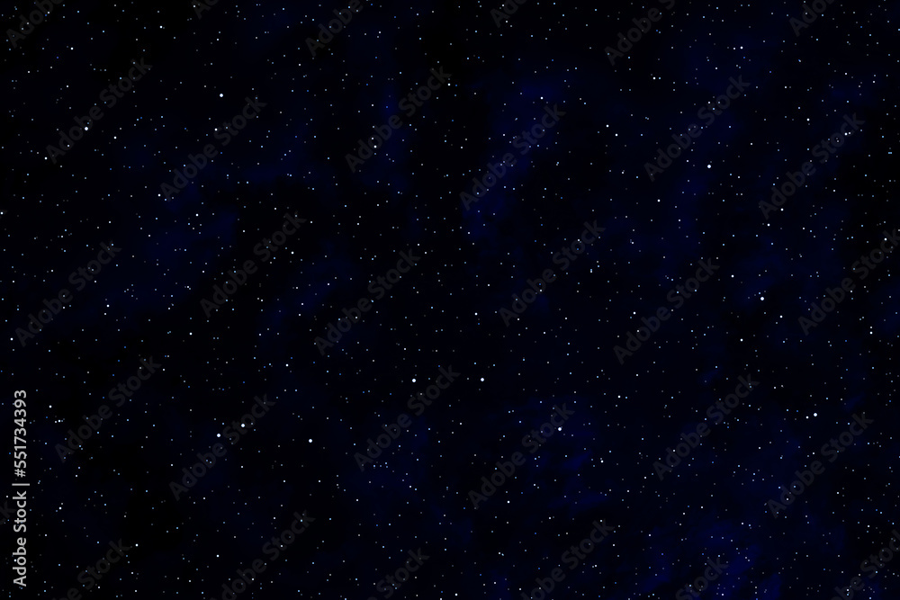 Starry night sky background.  Galaxy space background.  Glowing stars in space. Dark blue night space. New year, Christmas and all celebration backgrounds concept.