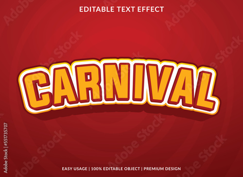 carnival text effect template with abstract font style use for brand and logo vector illustration. abstract background poster