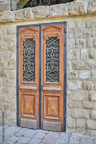 Texture of wood, metal and stone in old Jaffa