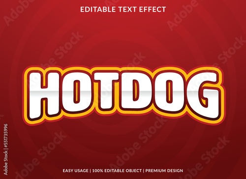 hotdog text effect template with abstract font style use for brand and logo vector illustration. abstract background poster