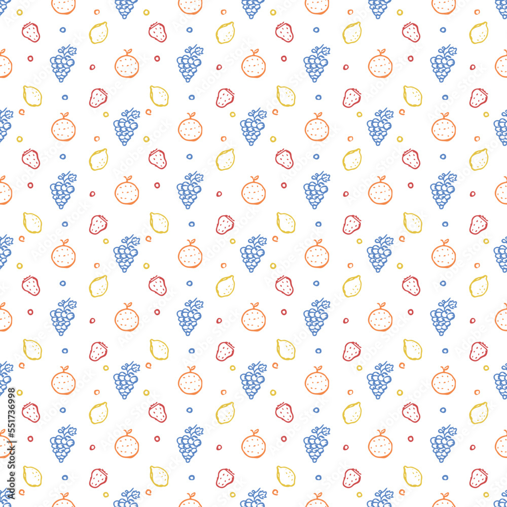 Seamless fruit pattern. doodle background with fruit icons. Fruit background Seamless fruit pattern. doodle background with fruit icons. Fruit background