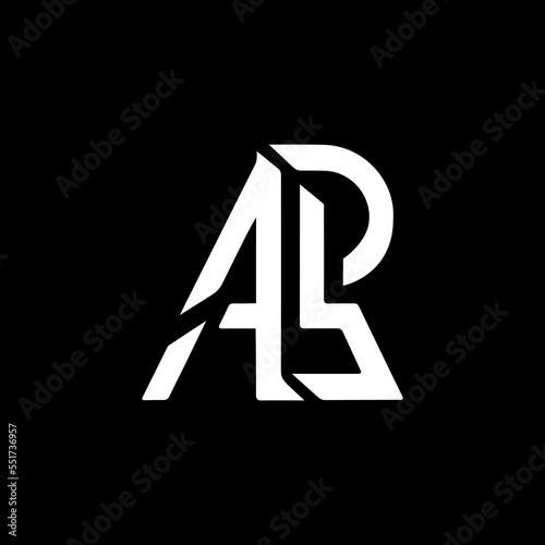 letter alp monogram logo, black and white